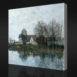 Pas.F075 alfred sisley-La seine au port-Marly oil painting salon peinture décorative