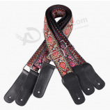 Correa de guitarra de ukelele tejida de jacquard vintage colorido