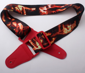 Logo personnalisé des ceintures d'épaule de sangle de cou en polyester tissé jacquard pour guitare