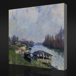 Nein.F067 alfred sisley-Die Wäsche bei Billancourt, 1879 Ölgemälde Wandkunst Drucken