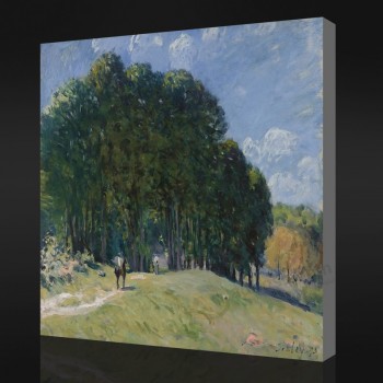 NO.F066 Alfred Sisley - The Horseman by the Forest`s Edge, 1875 Oil Painting Mural Wall Art Printing