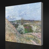 нет.F065 alfred sisley-холмы святого-Mammes at spring, 1880 масляная живопись настенная роспись