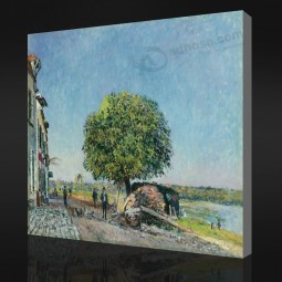 Nein.F060 alfred sisley-Die Kastanie bei Saint-Mammes, 1880 Ölgemälde Hintergrund Wand dekorative Malerei