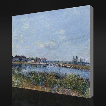 NO.F049 Alfred Sisley - Saint-Mammes, Morning, 1881 Oil Painting Background Wall Decorative Painting