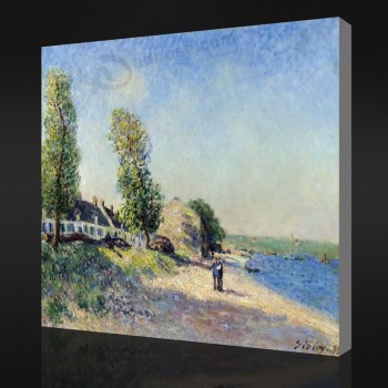 NO.F048 Alfred Sisley - Saint-Mammes at Morning, 1885 Oil Painting Background Wall Decorative Painting