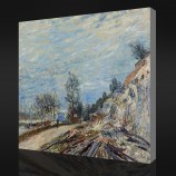 Nee.F047 alfred sisley-Op de weg van moret, 1882 olieverfschilderij achtergrond muur decoratief schilderen
