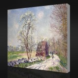 нет.F041 alfred sisley-пейзаж с цветущими деревьями, 1889 масляной живописи фоне стены декоративной живописи