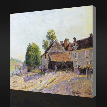 NO.F040 Alfred Sisley - Landscape near Moret, 1884 Oil Painting Background Wall Decorative Painting