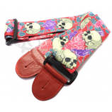Comfortable Linen Acoustic Guitar Strap with Leather Ends