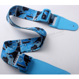 Custom Leather Polyester Guitar Strap for Electric Acoustic Bass Guitar