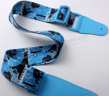 Custom Leather Polyester Guitar Strap for Electric Acoustic Bass Guitar