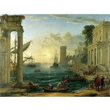 C024 seaside architecture landscape oil painting tv sfondo murale decorativo per la decorazione domestica