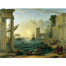 C024 seaside architecture landscape oil painting tv sfondo murale decorativo per la decorazione domestica