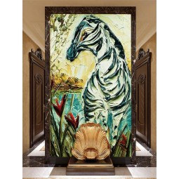 C026 abstrakte Pferd 3d Ölgemälde Kunst Wand Hintergrund Dekoration Wandmalereien
