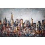 C037 stedelijke architectuur landschap olieverfschilderij tv achtergrond decoratieve muurschildering