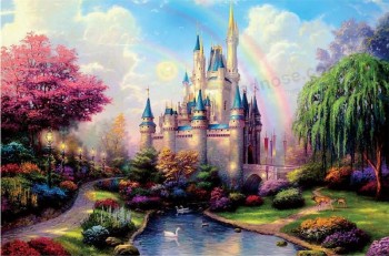 C044 paysage de Disney peinture à l'huile de fond mur murale décorative