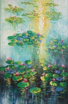 C105 Lotus Oil Painting Art Wall Background Decoration Murals