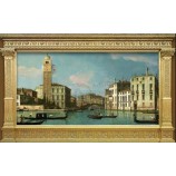 C067 acqua città d'Europa strada scenario pittura a olio tv sfondo murale decorativo