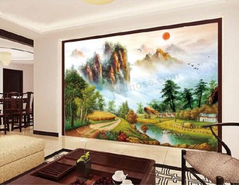 C073 landschap olieverfschilderij tv achtergrond decoratieve muurschildering