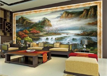 C079 paysage peinture à l'huile tv fond mural décoratif