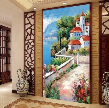 C077 Landscape Oil Painting Art Wall Background Decorative Mural