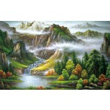 C112 belas paisagens nas montanhas pintura a óleo parede mural decorativo fundo