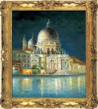 Stampa d'arte eccellente della pittura a olio della città dell'acqua di w576 101x120cm