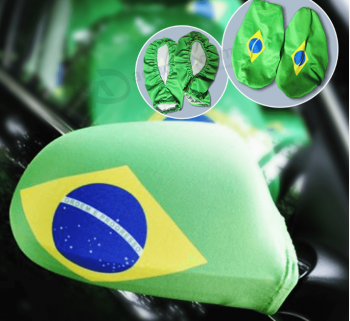 High quality polyester Brazil car mirror cover flag