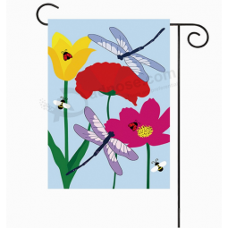 Fabrique en usine une impression sublimée des drapeaux personnalisés pour jardins de fleurs