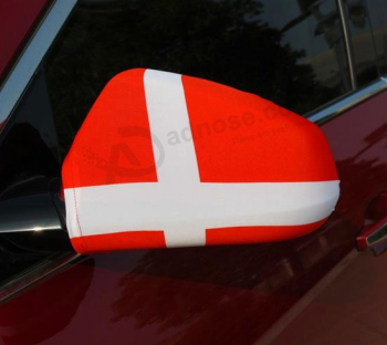 Red color springy Switzerland country car mirror flag cover with high quality and any size