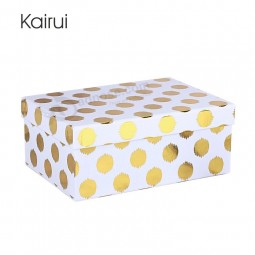 Luxury gold round dot craft packaging paper gift box with your logo