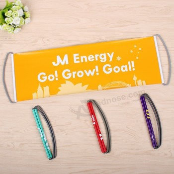 Custom logo double sided printing PET retractable scrolling roll up banner with high quality and any size