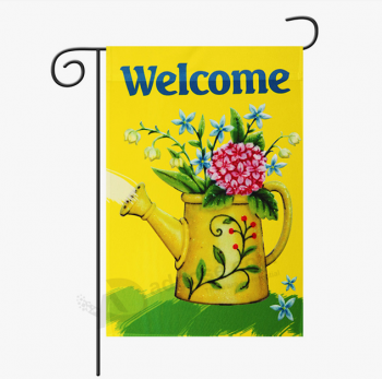 Welcome Seasonal Flowers Garden Flag With Stand with high quality and any size