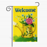Bem-vindo bandeira do jardim de flores sazonais com suporte
