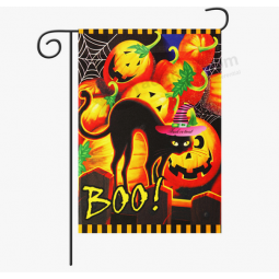 Full Color Printing Custom Halloween Garden Flag With Stand