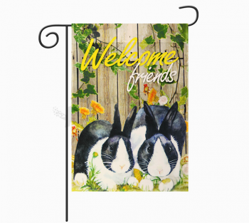 Outdoor welcome custom logo garden flag printing factory with high quality and any size