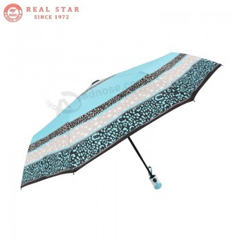 最初の21インチのカスタムロゴの自動三つ折り傘は滴なしの傘を印刷します