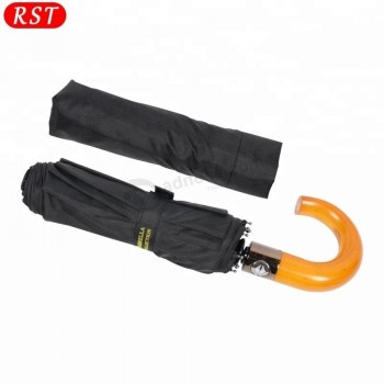 RST real star umbrella windproof wooden handle one touch umbrella automatic 3 folding travel umbrellas with 10 ribs fiberglass