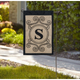 Custom made burlap garden flag with steel stand with high quality and any size