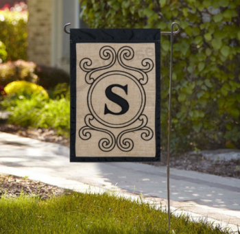 Custom made burlap garden flag with steel stand with high quality and any size
