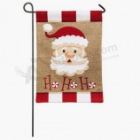Hanging Style Burlap Christmas Garden Flag with Holder