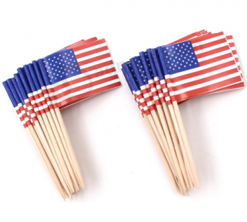アメリカのアメリカの旗パーティーカップケーキトッパーの食品ピック