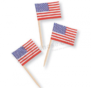 дешевая цена мини-бумага американский флаг зубочистки