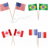 Pays en bois vacances fromage cure-dents bâton de drapeau