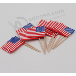 Promotional decorative cupcake flag picks wood toothpicks