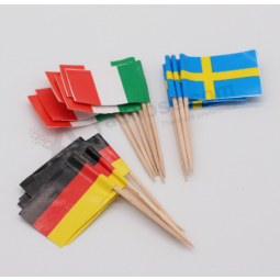 Cheap customized flag toothpicks bamboo flag toothpicks