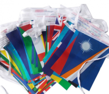 Custom logo printed football world cup string bunting flag with high quality and any size