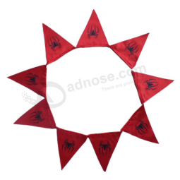 Red riangle banner cotton bunting flags on string
