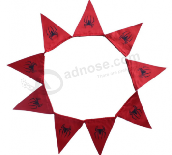 Bandeiras de estamenha de algodão bandeira vermelha riangle na seqüência de caracteres