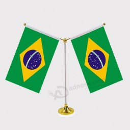 2018 World cup brazil car window flag custom polyester plastics stand table flag